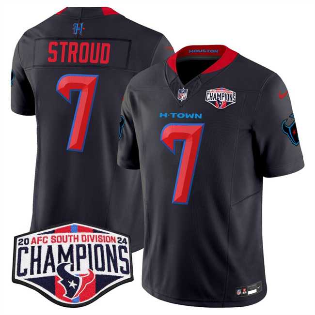 Mens Houston Texans #7 C.J. Stroud Navy 2nd Alternate F.U.S.E. 2024 AFC South Division Champions Vapor Limited Stitched Jersey